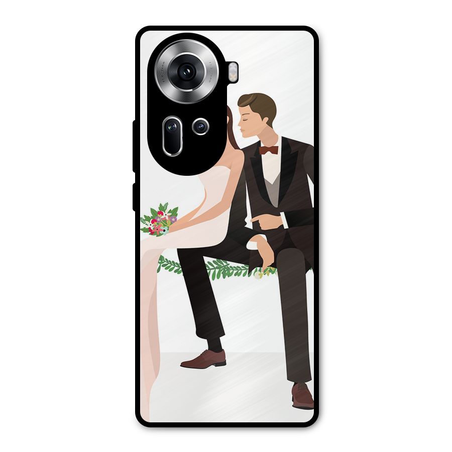 Wedding Couple Metal Back Case for Oppo Reno11 5G