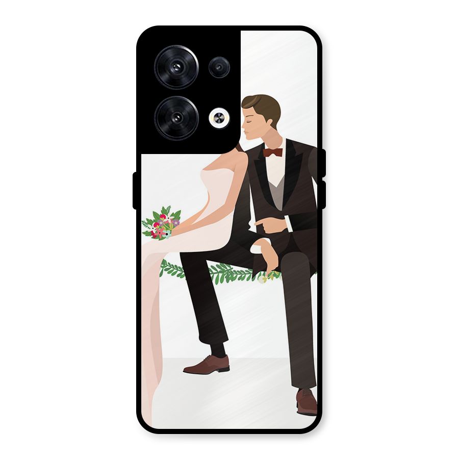 Wedding Couple Metal Back Case for Oppo Reno8 5G