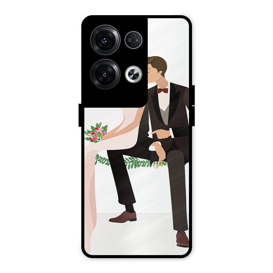 Wedding Couple Metal Back Case for Oppo Reno8 Pro 5G