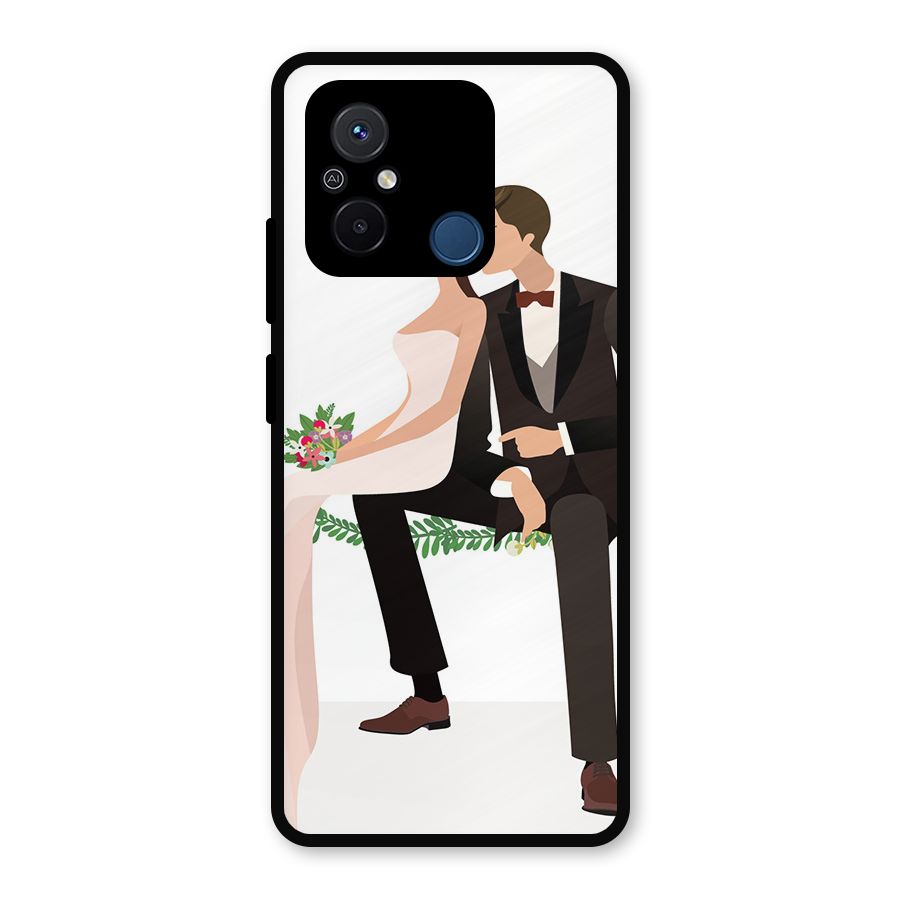 Wedding Couple Metal Back Case for Poco C55