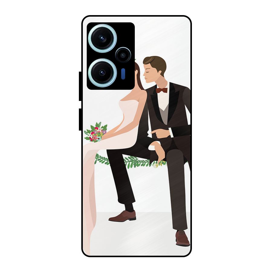 Wedding Couple Metal Back Case for Poco F5