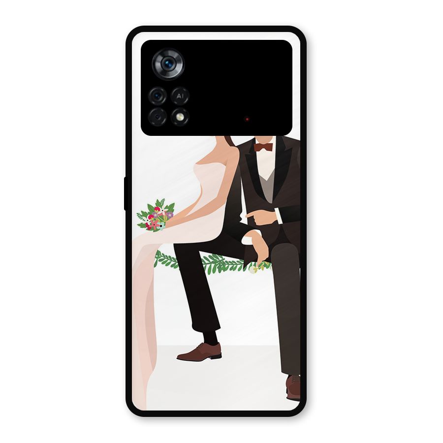 Wedding Couple Metal Back Case for Poco X4 Pro 5G