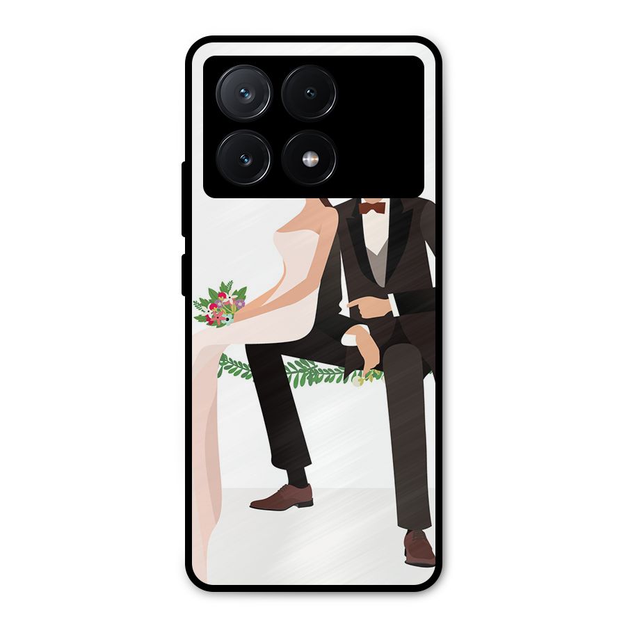 Wedding Couple Metal Back Case for Poco X6 Pro