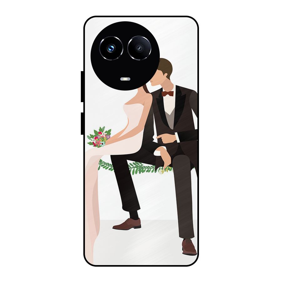 Wedding Couple Metal Back Case for Realme 11X