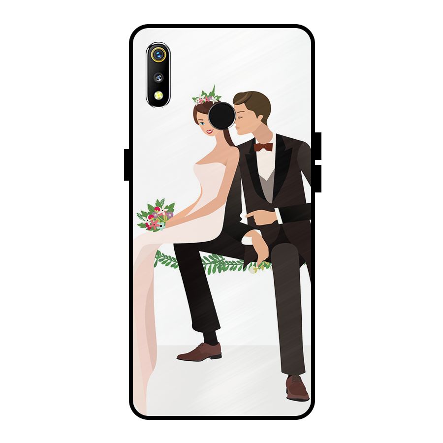 Wedding Couple Metal Back Case for Realme 3