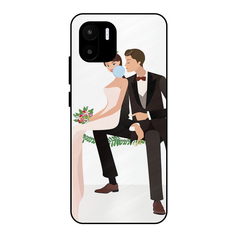 Wedding Couple Metal Back Case for Redmi A2+