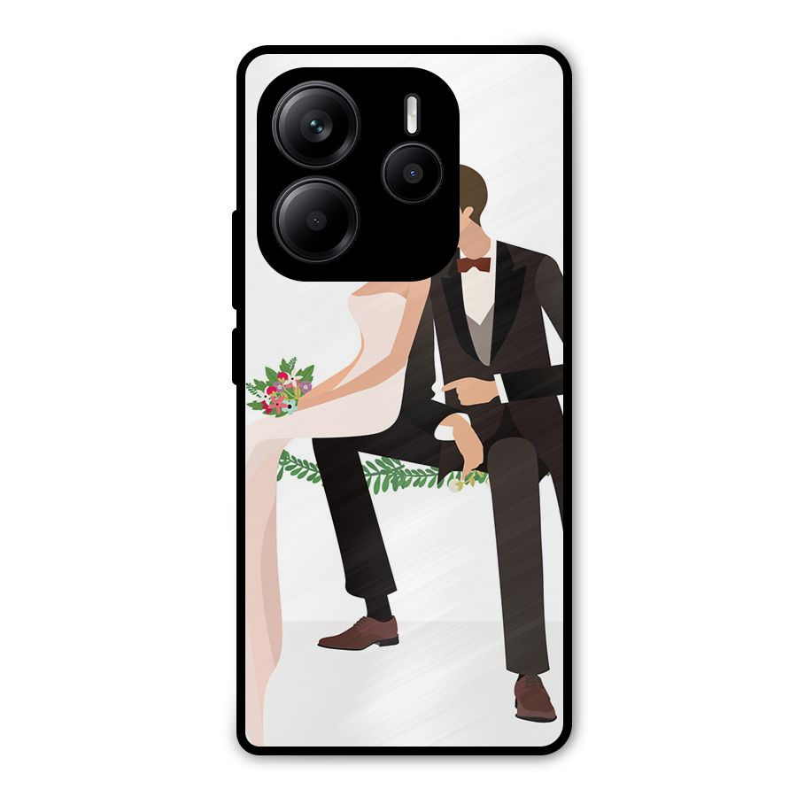 Wedding Couple Metal Back Case for Redmi Note 14 5G