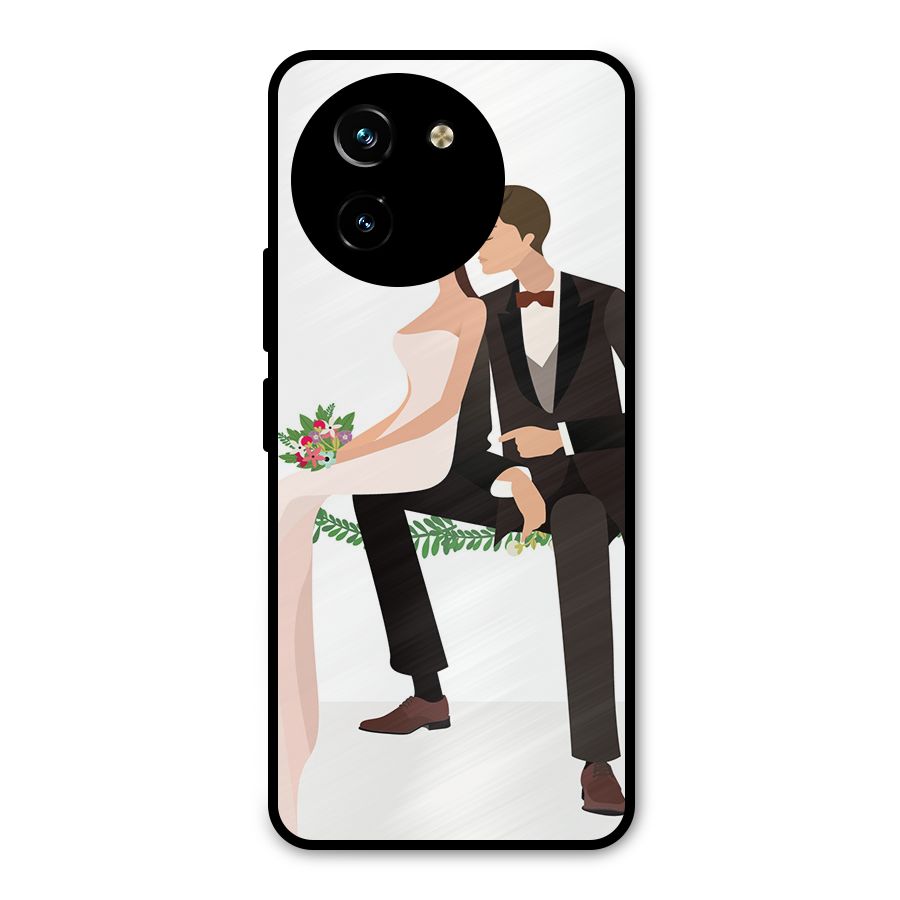 Wedding Couple Metal Back Case for Vivo T3x