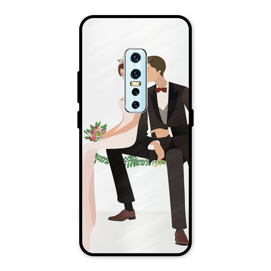 Wedding Couple Metal Back Case for Vivo V17 Pro