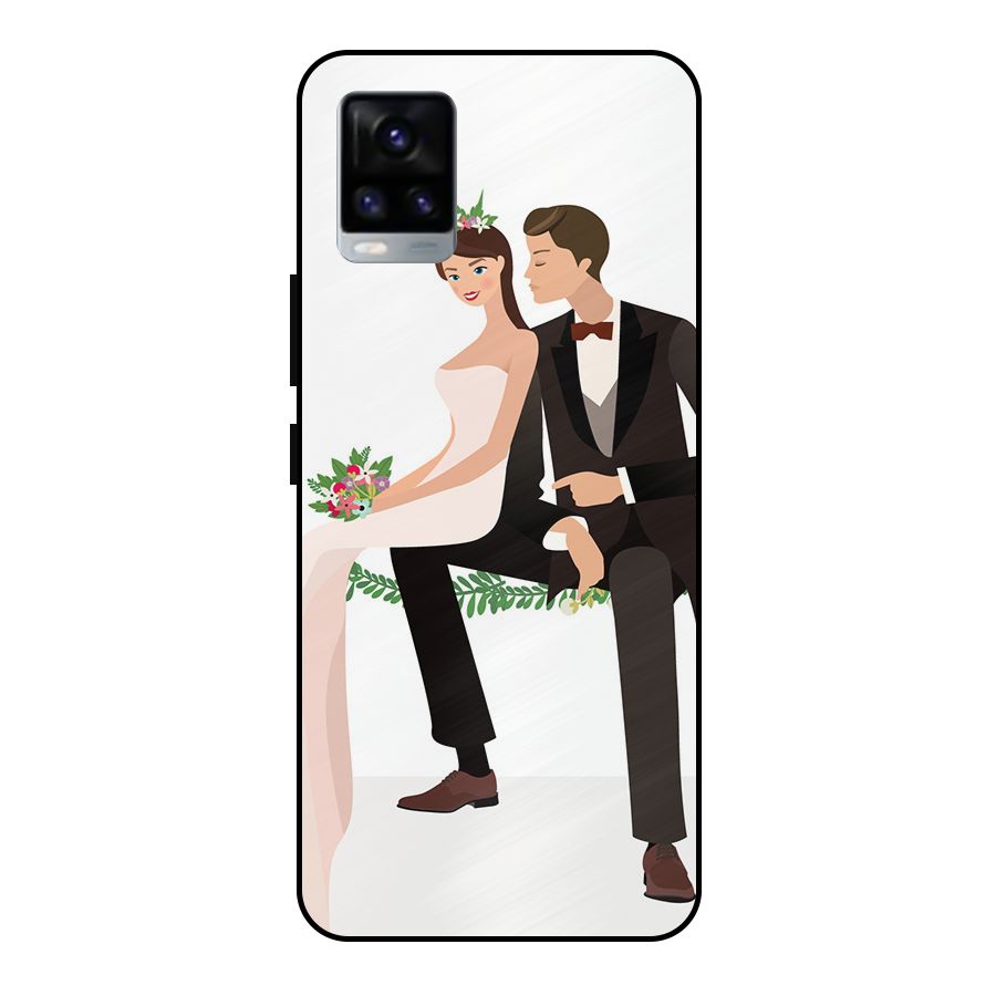 Wedding Couple Metal Back Case for Vivo V20 2021