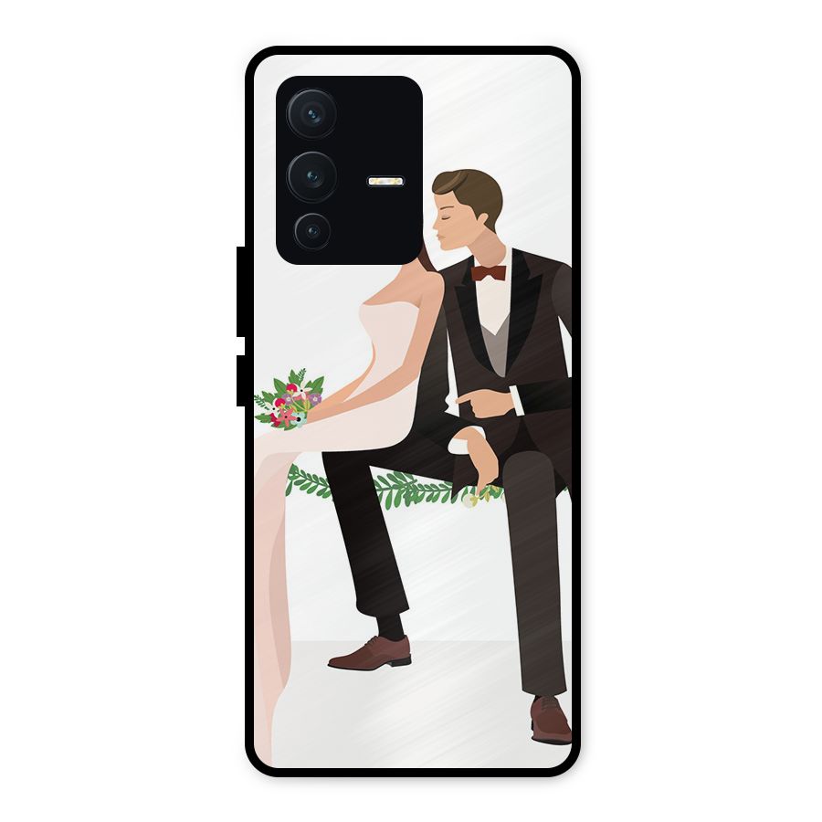 Wedding Couple Metal Back Case for Vivo V23 5G