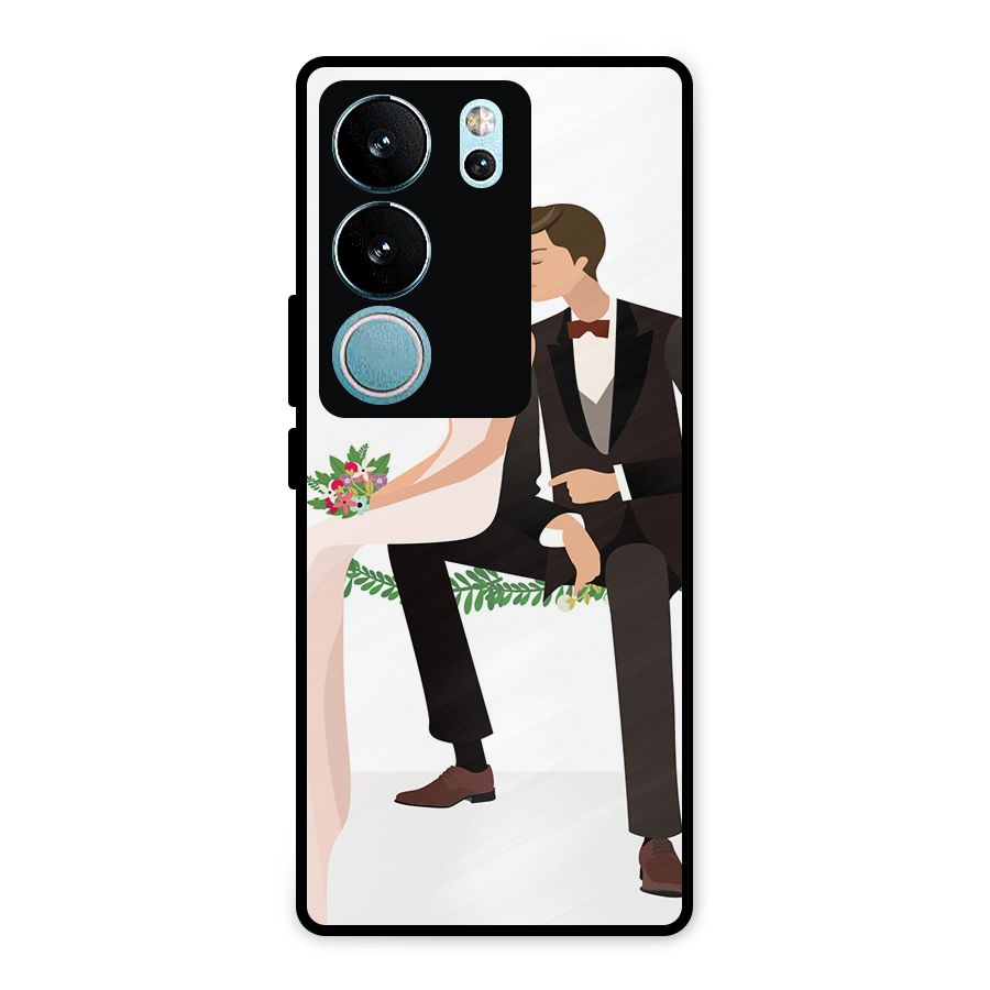 Wedding Couple Metal Back Case for Vivo V29