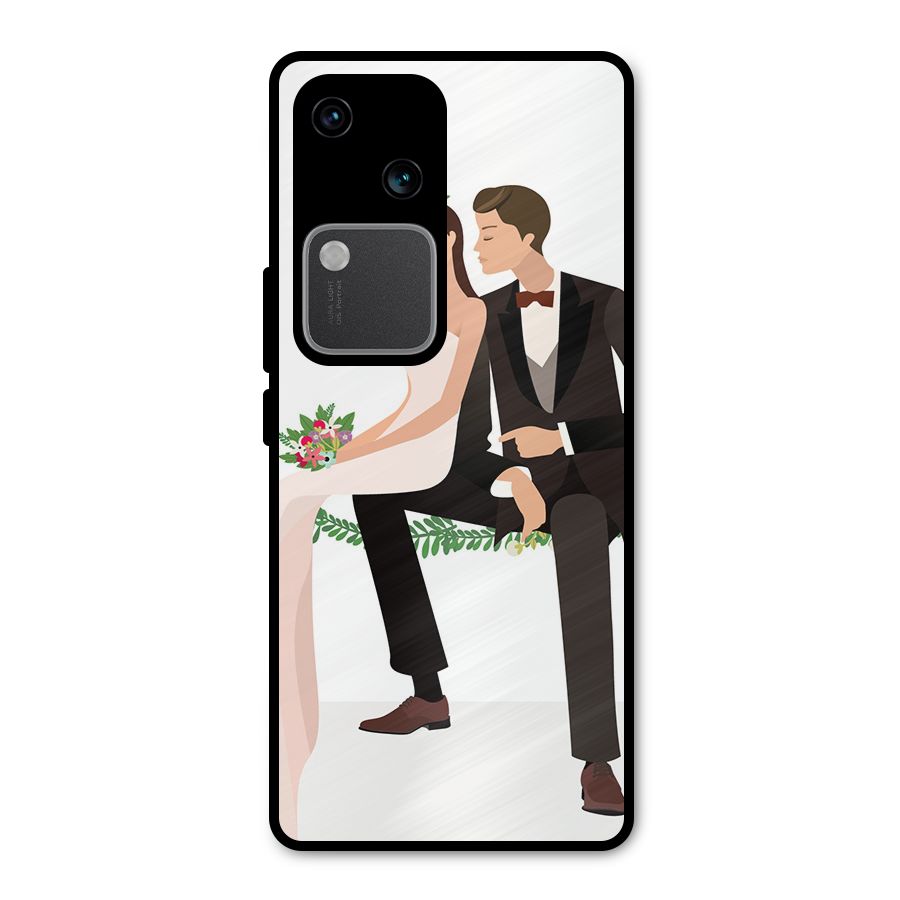 Wedding Couple Metal Back Case for Vivo V30