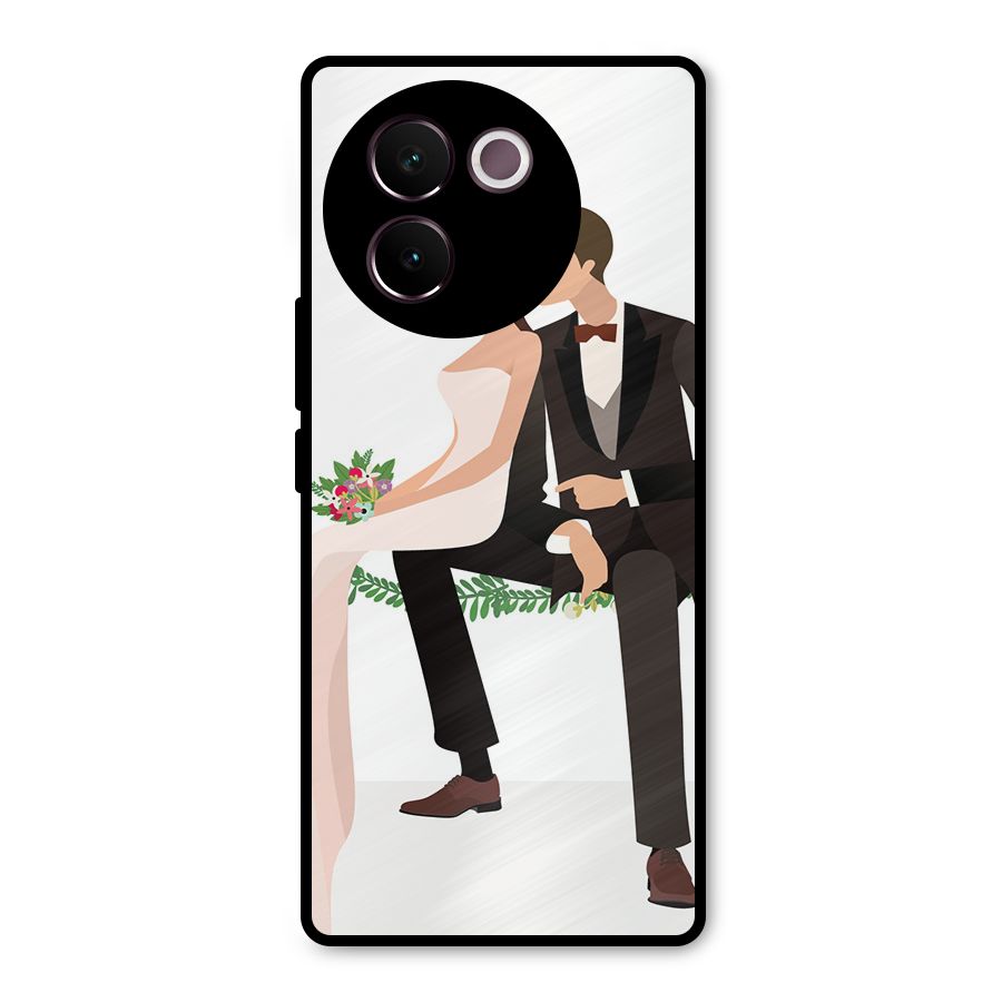 Wedding Couple Metal Back Case for Vivo V30e