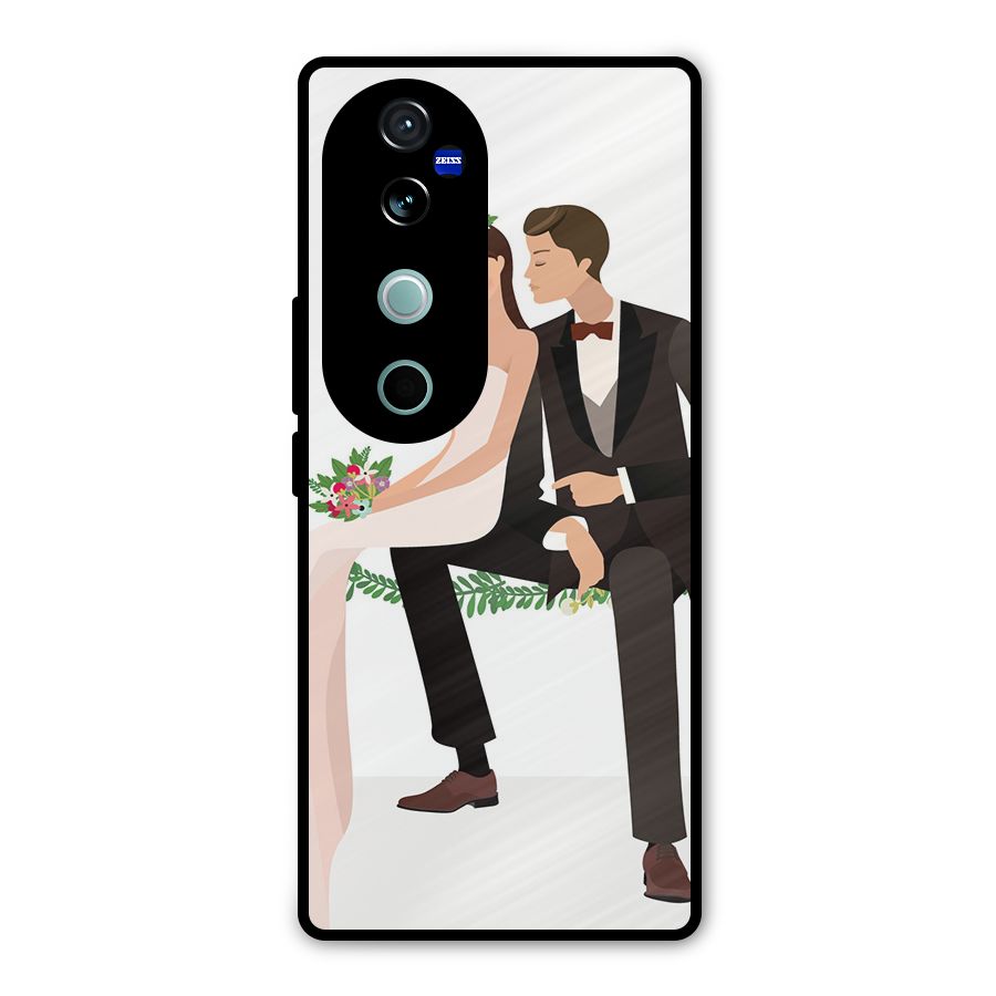 Wedding Couple Metal Back Case for Vivo V40
