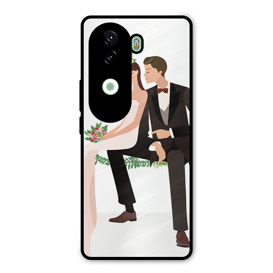 Wedding Couple Metal Back Case for Vivo V40e