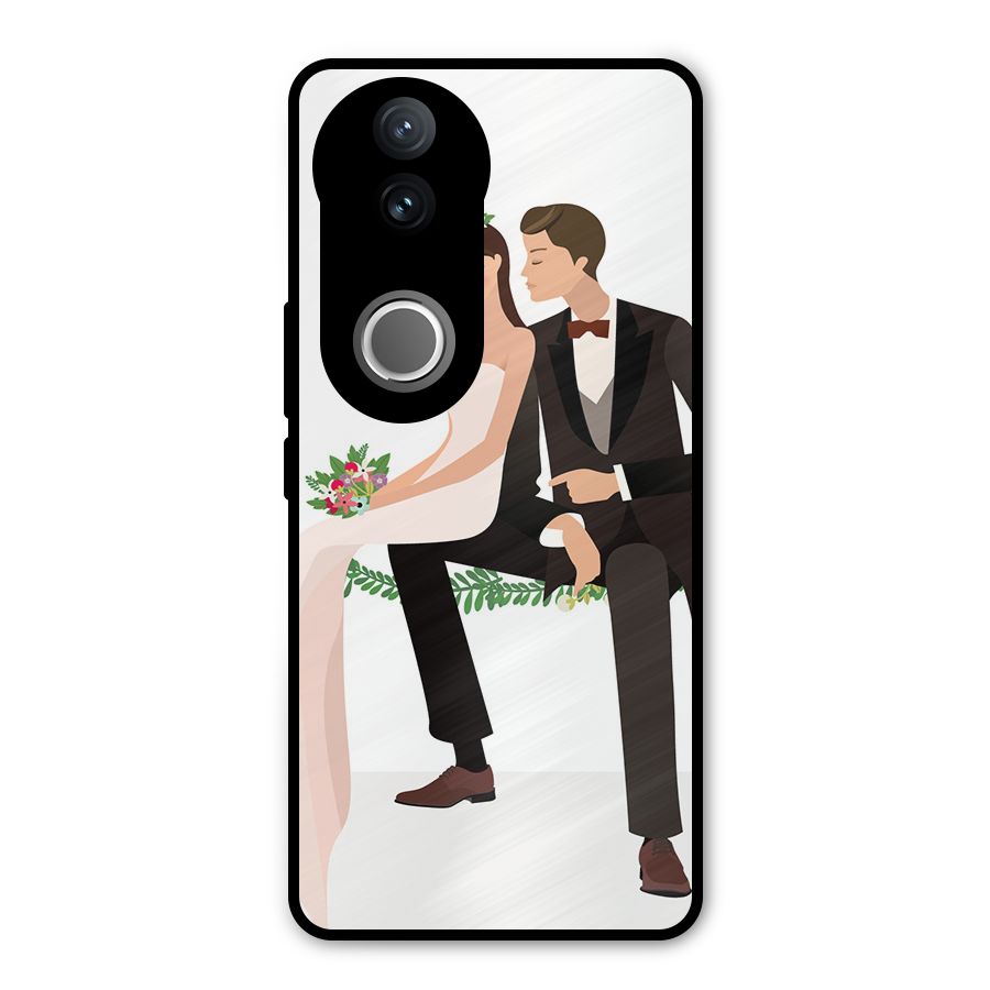 Wedding Couple Metal Back Case for Vivo V50e