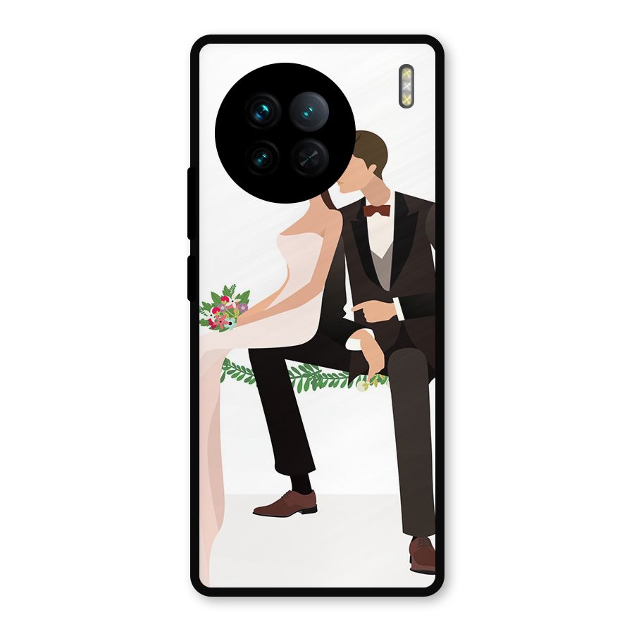 Wedding Couple Metal Back Case for Vivo X90