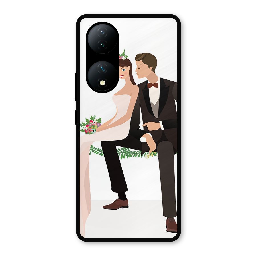 Wedding Couple Metal Back Case for Vivo Y100a