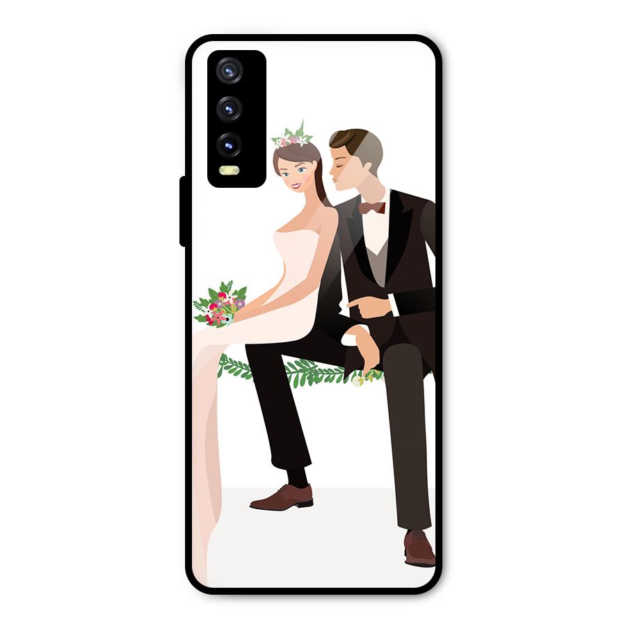 Wedding Couple Metal Back Case for Vivo Y20 2021