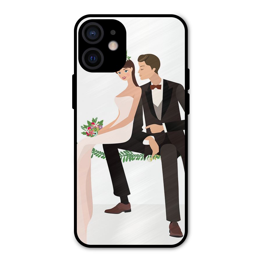 Wedding Couple Metal Back Case for iPhone 12 Mini