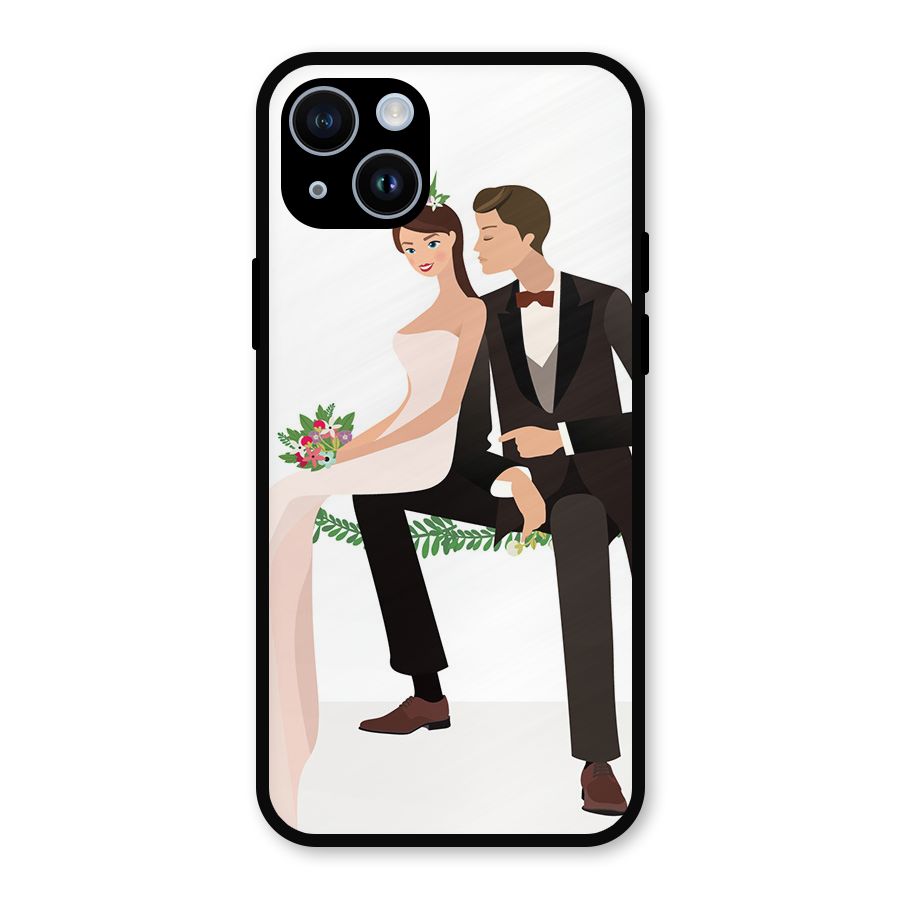 Wedding Couple Metal Back Case for iPhone 14