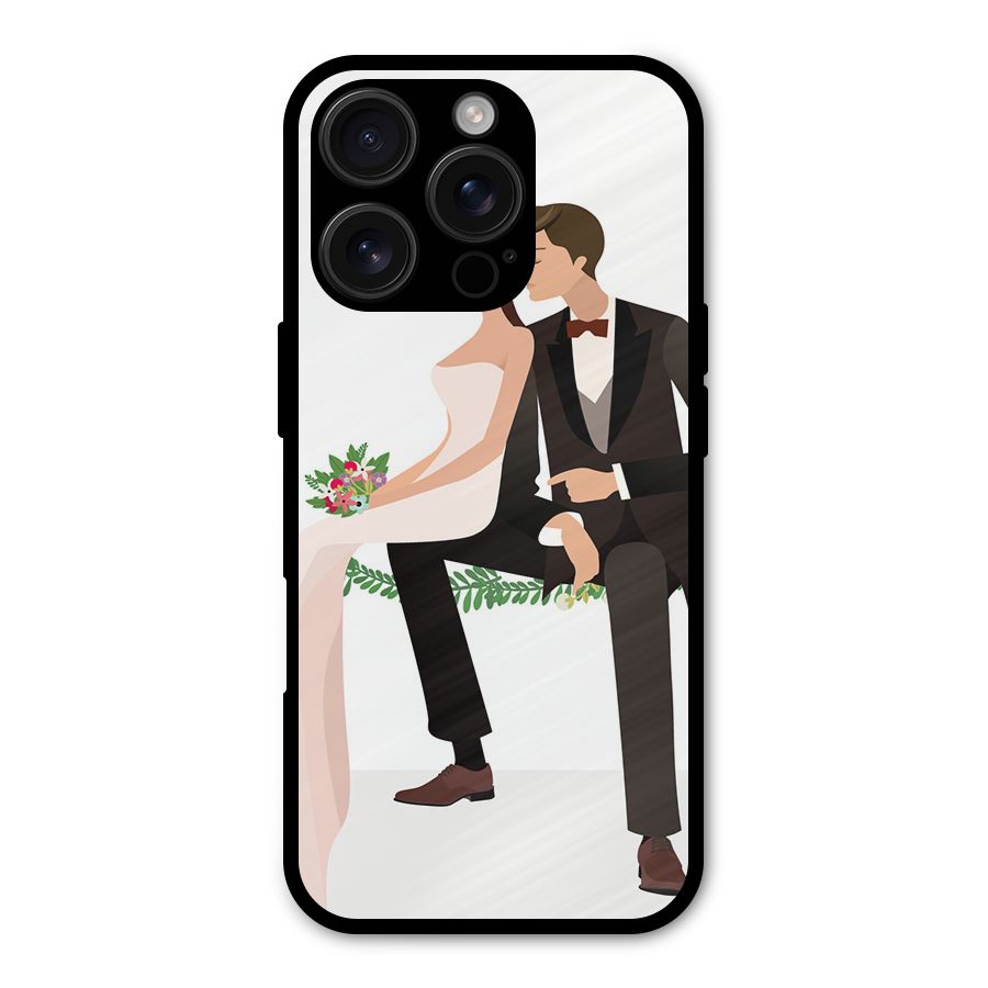 Wedding Couple Metal Back Case for iPhone 16 Pro