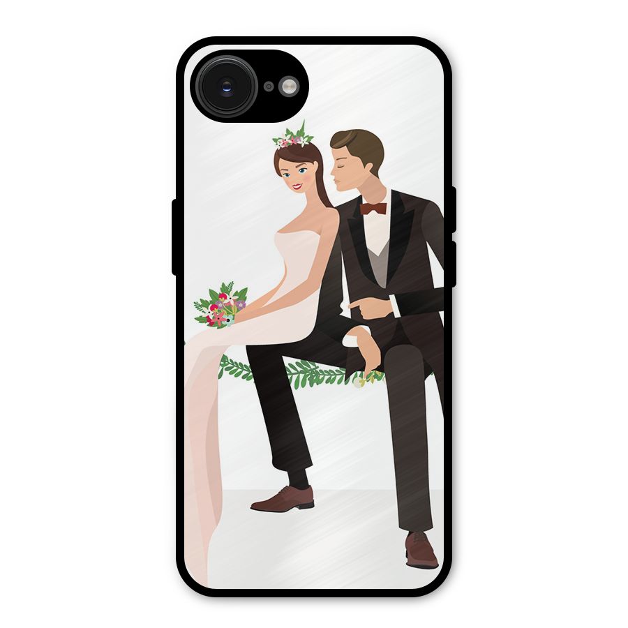 Wedding Couple Metal Back Case for iPhone 16e