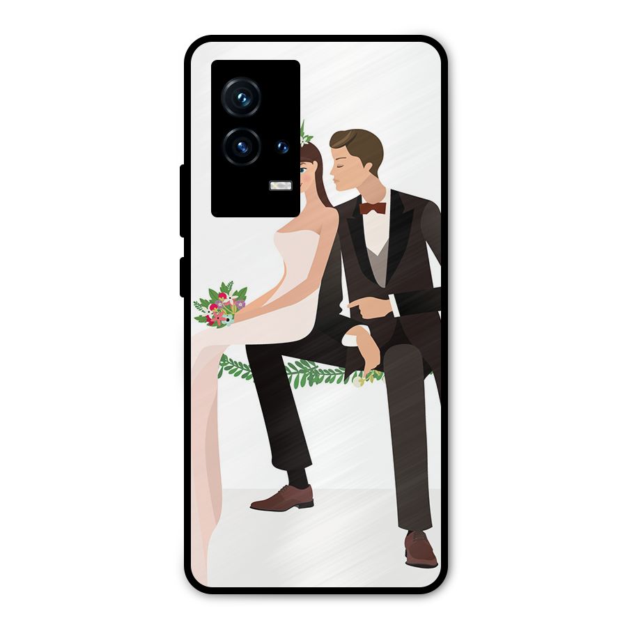 Wedding Couple Metal Back Case for iQOO 9 5G