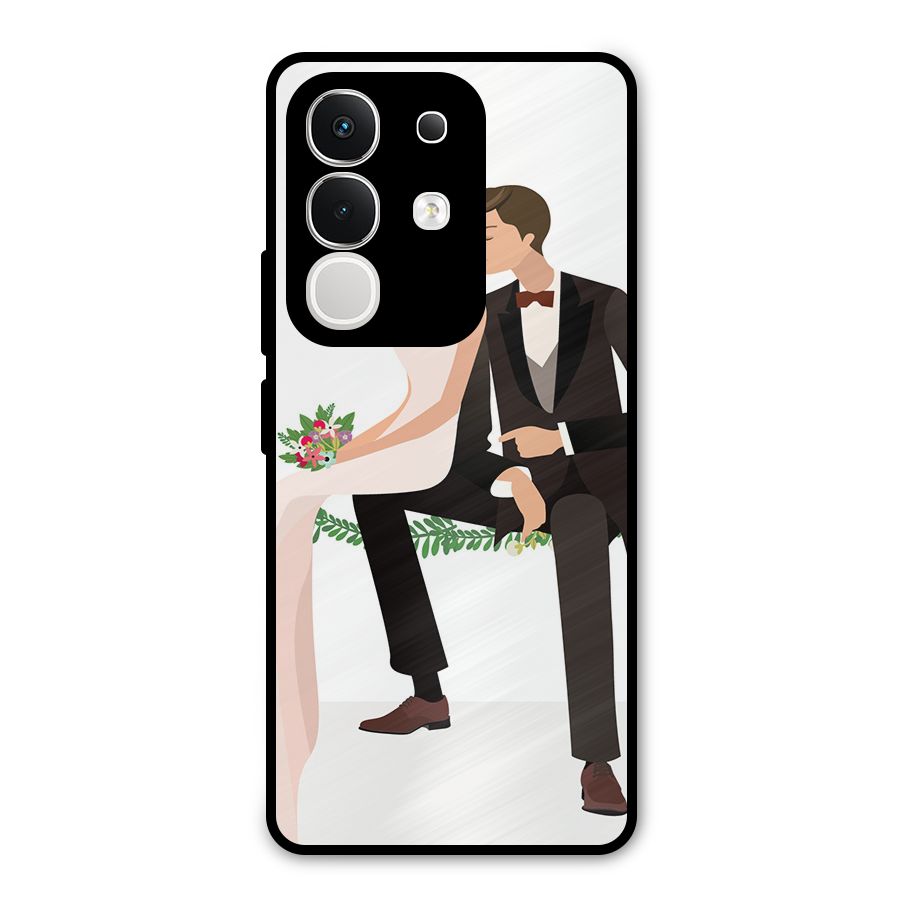Wedding Couple Metal Back Case for iQOO Z10x