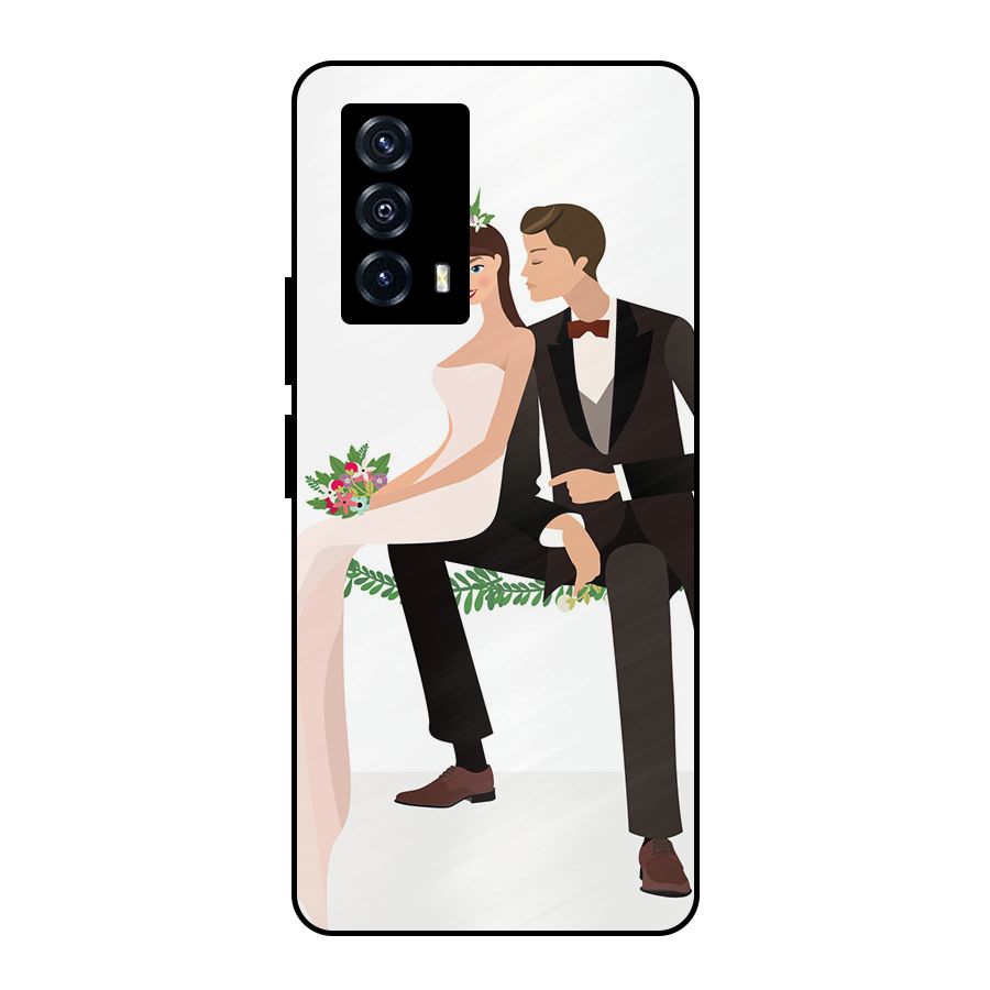Wedding Couple Metal Back Case for iQOO Z5