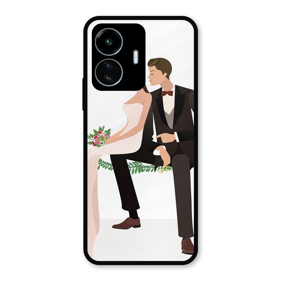 Wedding Couple Metal Back Case for vivo iQOO Z6 Lite 5G