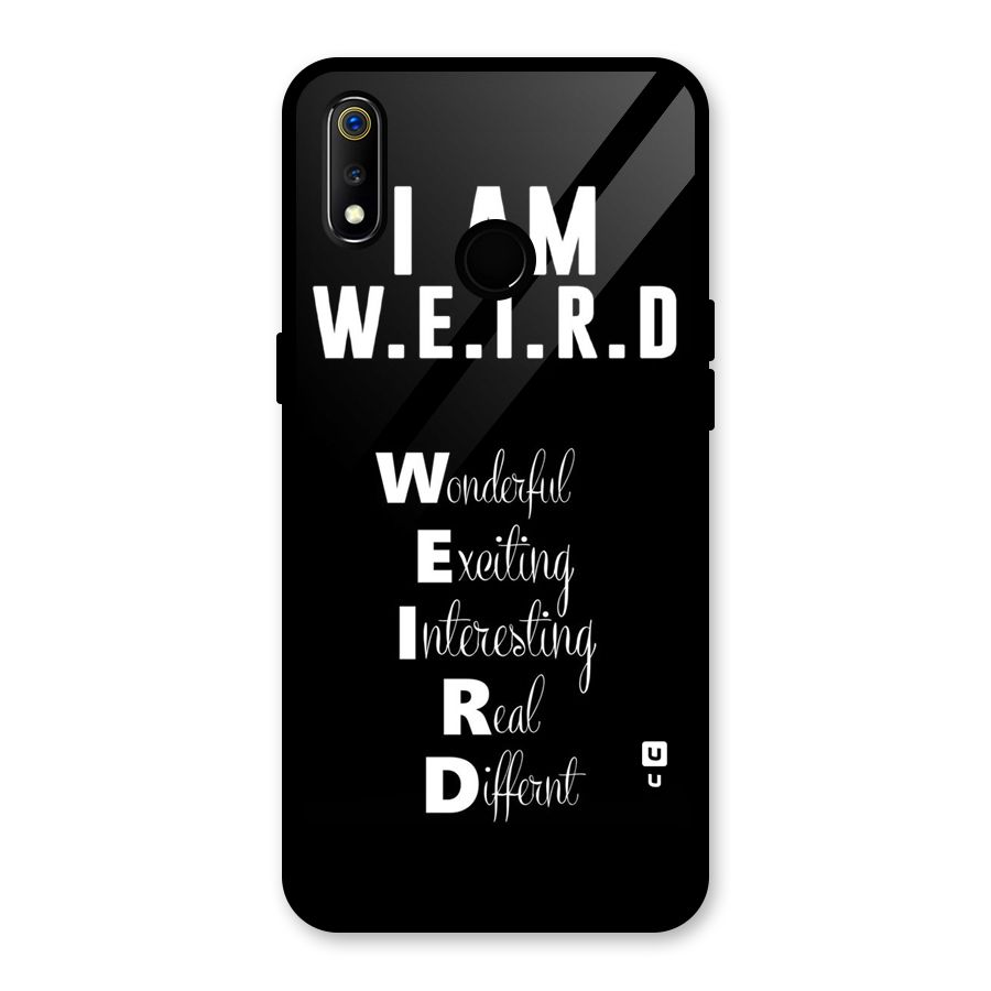 Weird Me Glass Back Case for Realme 3i