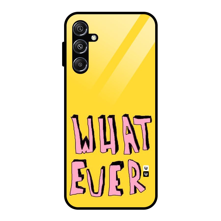 Whatever Yellow Glass Back Case for Galaxy M34 5G