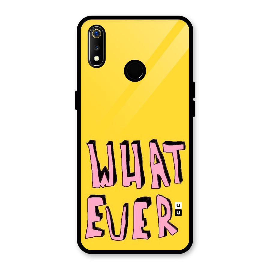 Whatever Yellow Glass Back Case for Realme 3