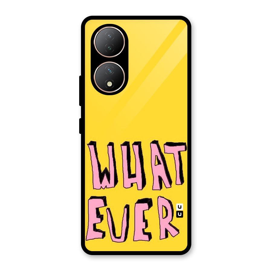 Whatever Yellow Glass Back Case for Vivo Y100A