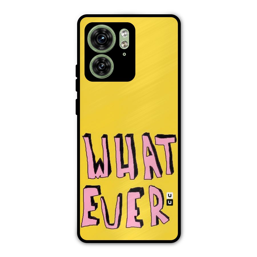 Whatever Yellow Metal Back Case for Motorola Edge 40 5G