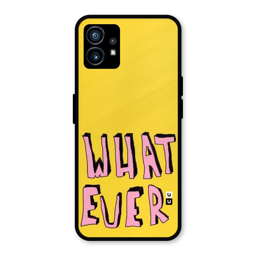 Whatever Yellow Metal Back Case for Nothing Phone 1