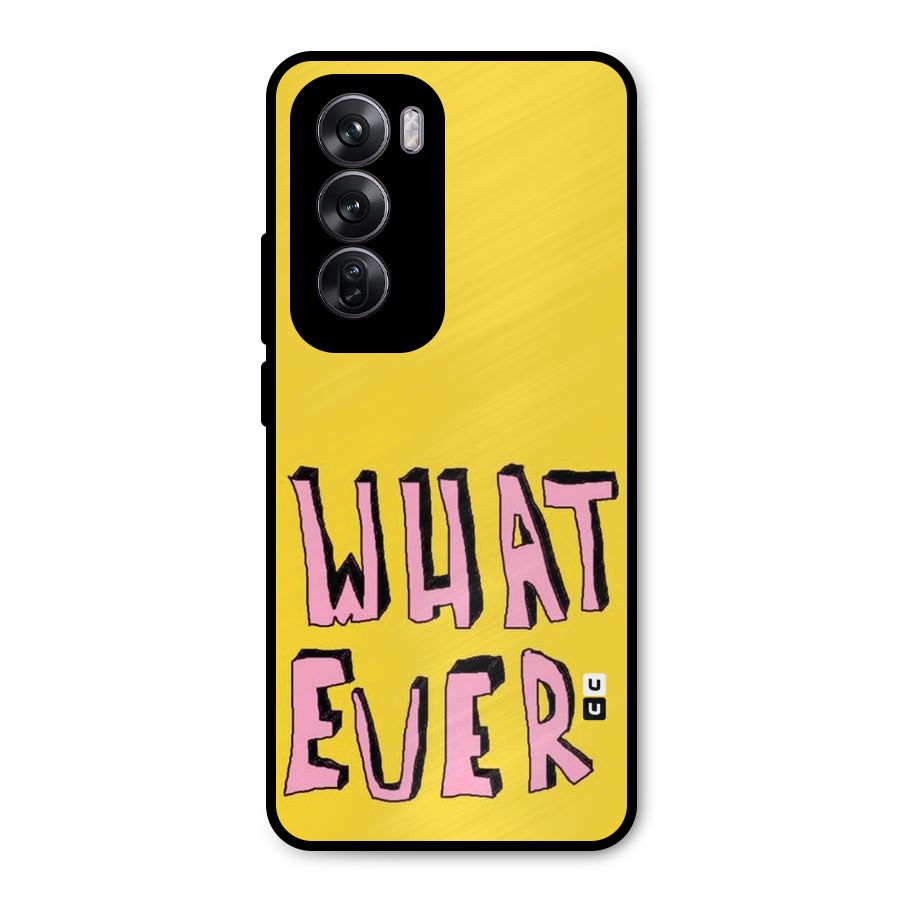 Whatever Yellow Metal Back Case for Oppo Reno12 Pro