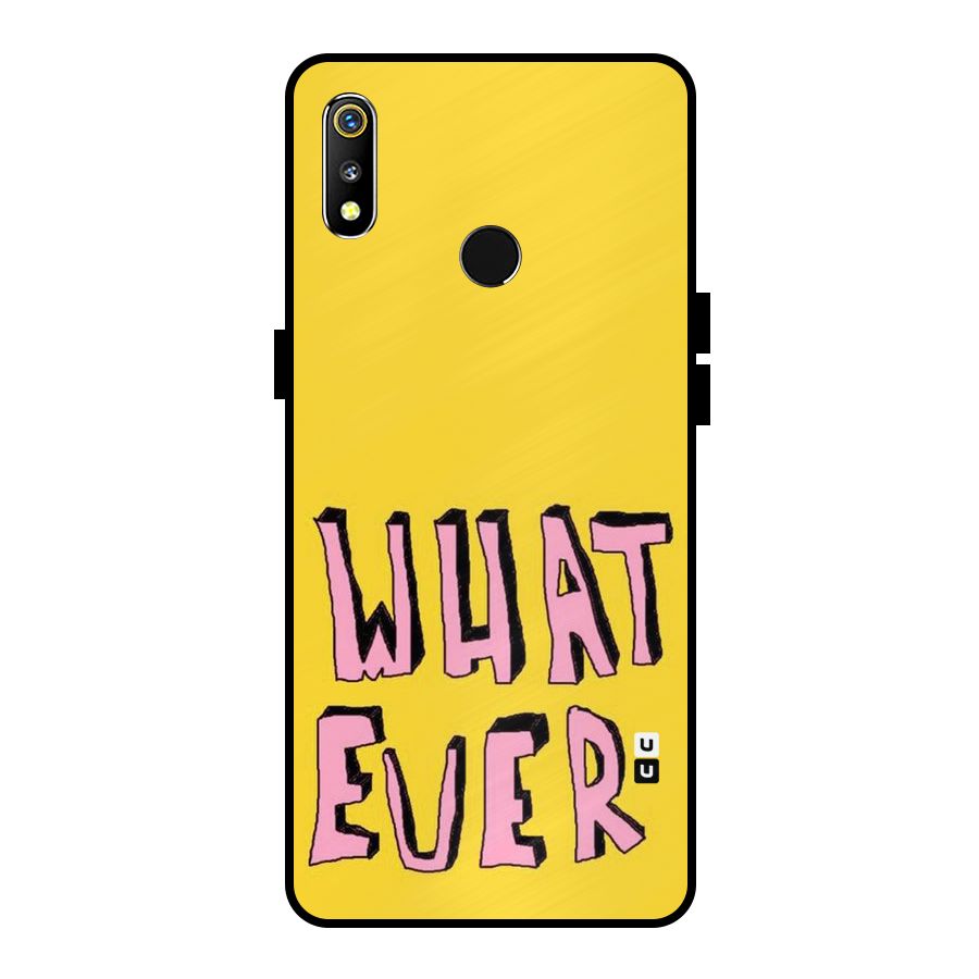 Whatever Yellow Metal Back Case for Realme 3i