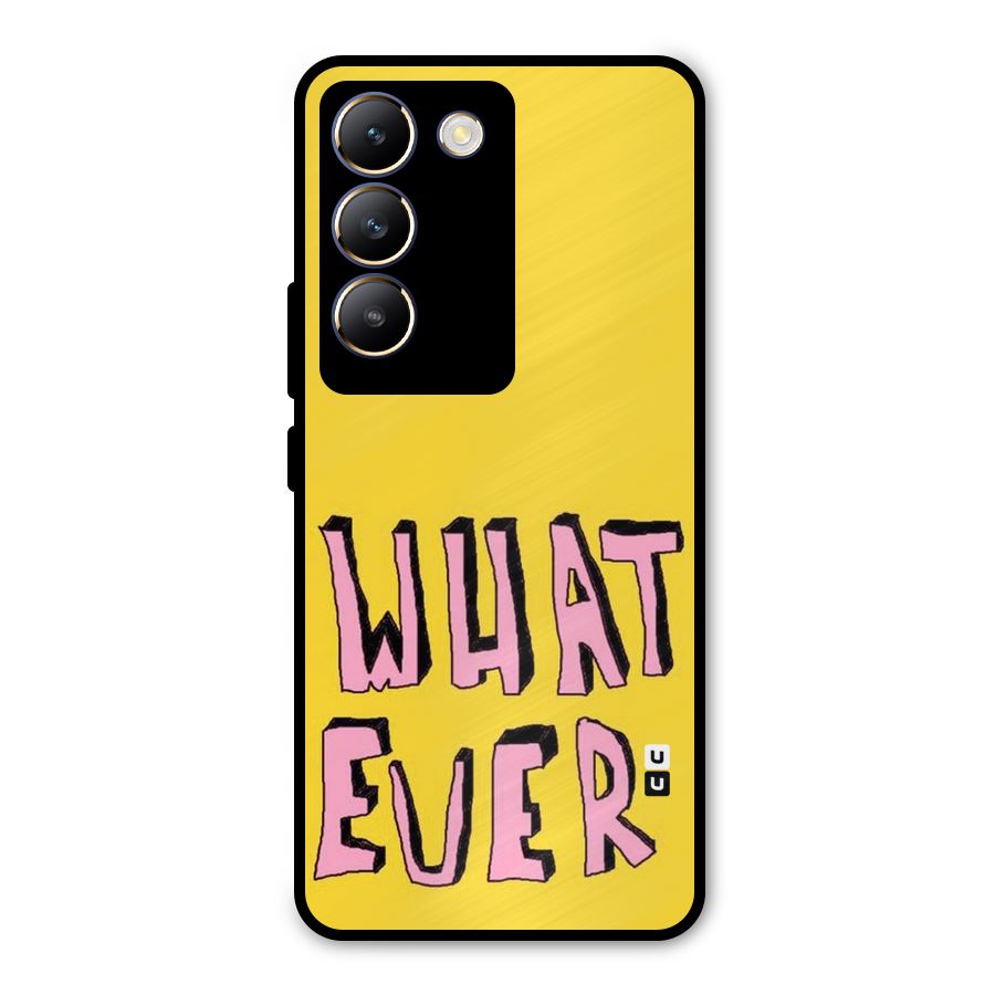 Whatever Yellow Metal Back Case for Vivo T3 5G