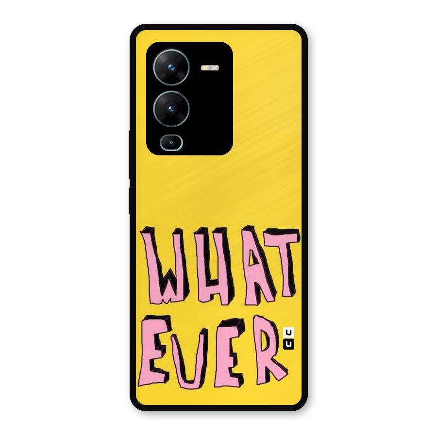 Whatever Yellow Metal Back Case for Vivo V25 Pro