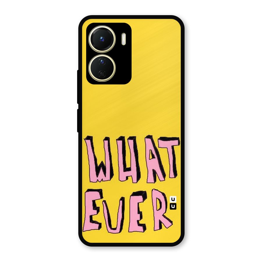 Whatever Yellow Metal Back Case for Vivo Y16