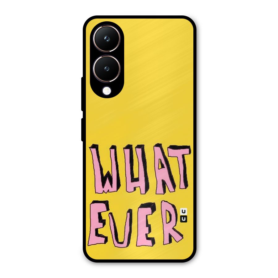 Whatever Yellow Metal Back Case for Vivo Y28