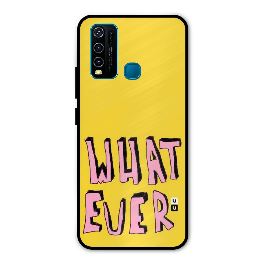 Whatever Yellow Metal Back Case for Vivo Y30