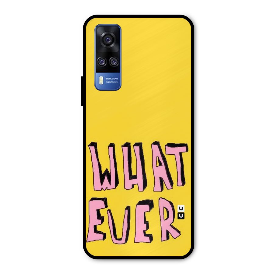 Whatever Yellow Metal Back Case for Vivo Y51A