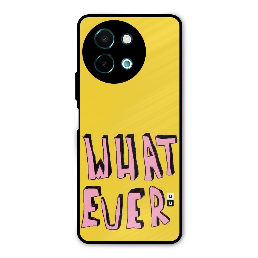 Whatever Yellow Metal Back Case for Vivo Y58