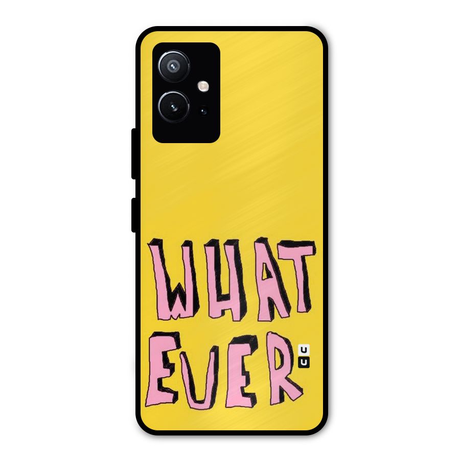 Whatever Yellow Metal Back Case for Vivo Y75 5G