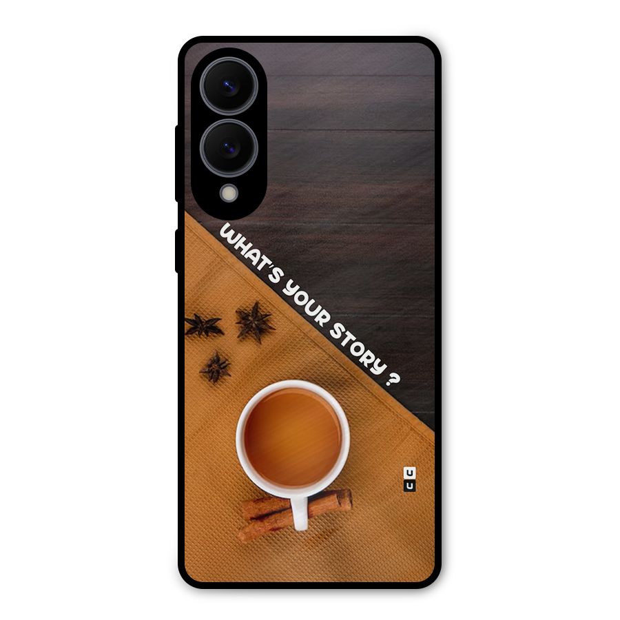 Whats Your Tea Story Metal Back Case for Galaxy S25 Edge