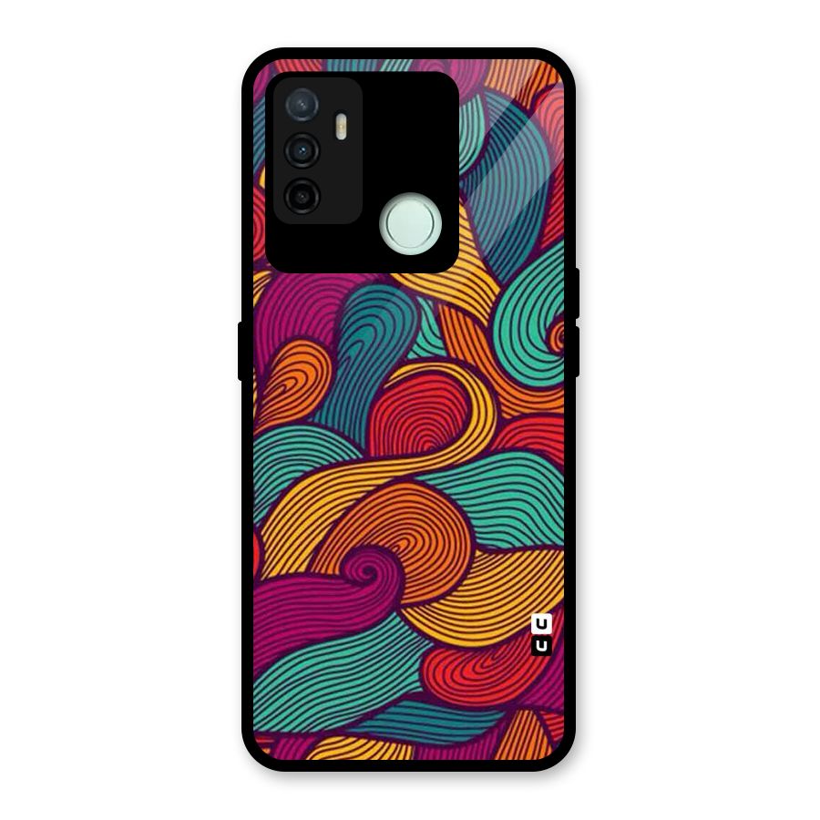 Whimsical Colors Glass Back Case for Oppo A53
